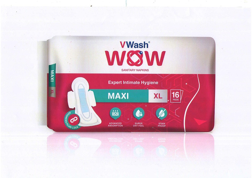 Vwash Wow Sanitary Napkins Maxi Device mark 3739101 Trademark