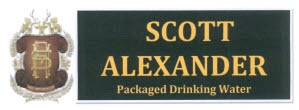 Scott Alexander Packaged Drinking Water Device mark 3324159 Trademark