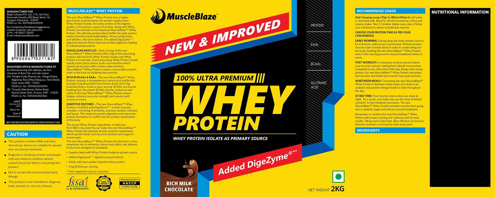 Muscleblaze Whey Protein Label Device mark 3481301 Trademark