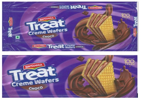 Britannia Treat Creme Wafers Choco (series Of 2) (label) Device mark 4284409 Trademark