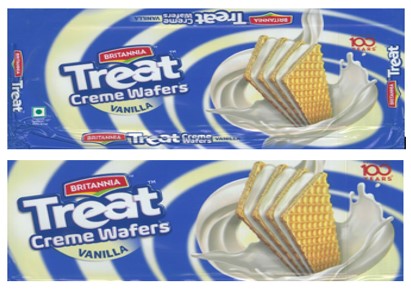 Britannia Treat Creme Wafers Vanilla (series Of 2) (label) Device mark 4284412 Trademark