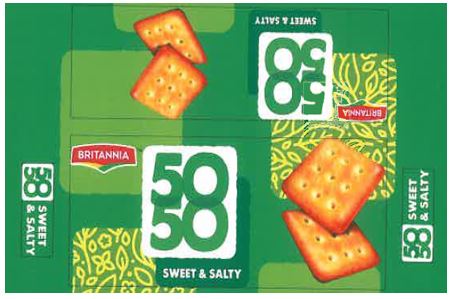 Britannia 50-50 Sweet & Salty With Device Device mark 4309482 Trademark