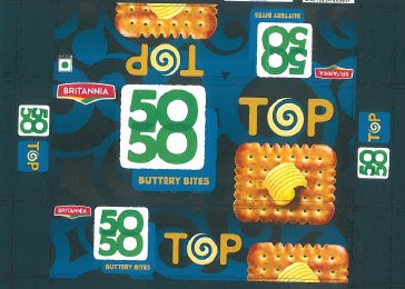 Britannia 50-50 Top Buttery Bites Device mark 4309484 Trademark