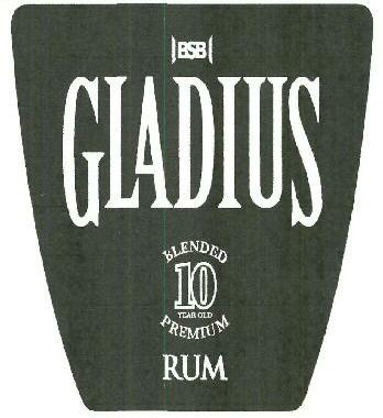 Bsb Gladius Blended 10 Year Old Premium Rum Device mark 4320623 Trademark
