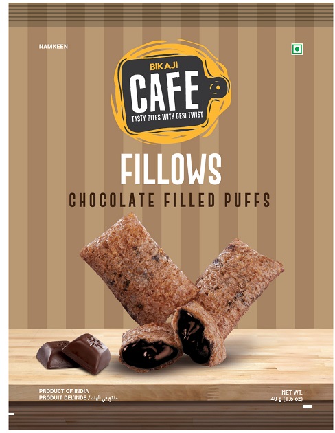 Bikaji Cafe Tasty Bites With Desi Twist Fillows Chocolate Puffs Device mark 4341310 Trademark
