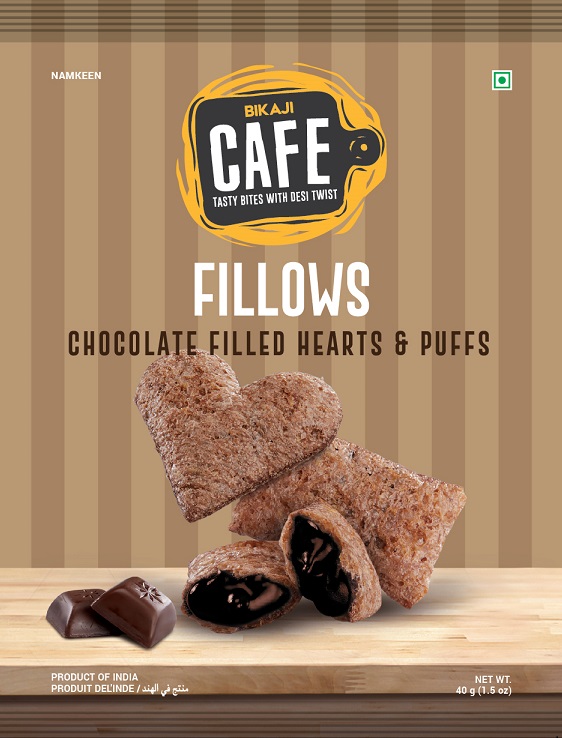 Bikaji Cafe Tasty Bites With Desi Twist Fillows Chocolate Hearts & Puffs Device mark 4341311 Trademark