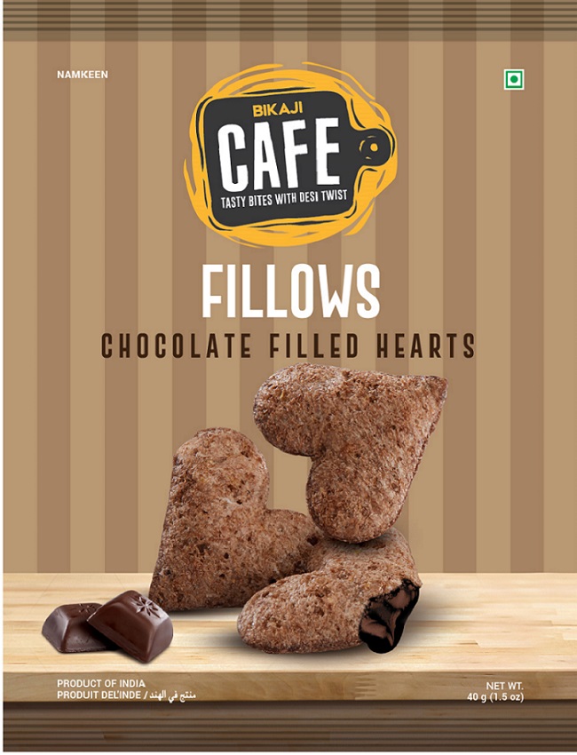 Bikaji Cafe Tasty Bites With Desi Twist Fillows Chocolate Filled Hearts Device mark 4341312 Trademark