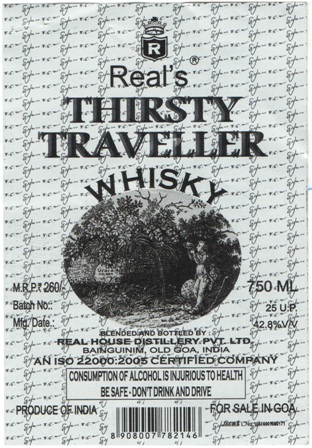 Real's Thirsty Traveller Whisky Device mark 4353221 Trademark