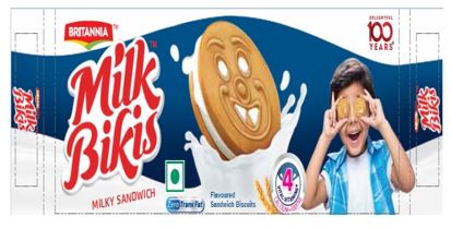 Britannia Milk Bikis Milky Sandwich Device mark 4369781 Trademark