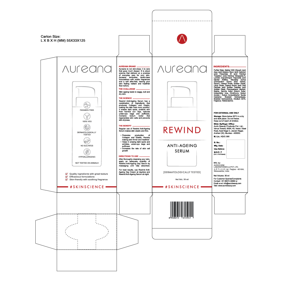 Aureana Rewind Anti-ageing Serum #skinscience Device mark 4446110 Trademark
