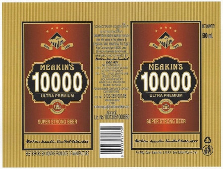 Meakin's 10000 Ultra Premium Super Strong Beer (can) Device mark 4460201 Trademark
