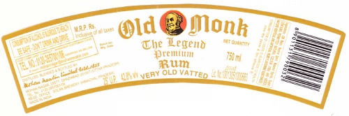 Old Monk The Legend Premium Rum Very Old Vatted Device mark 4456333 Trademark